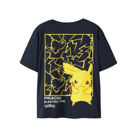 T-shirt en coton biologique marine à imprimé avec une coupe droite - Image 2