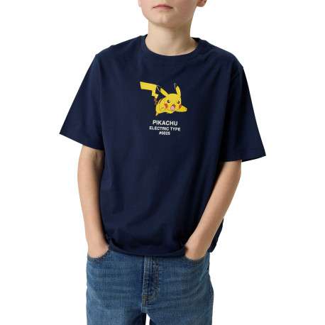 T-shirt en coton biologique marine à imprimé avec une coupe droite - Image 4