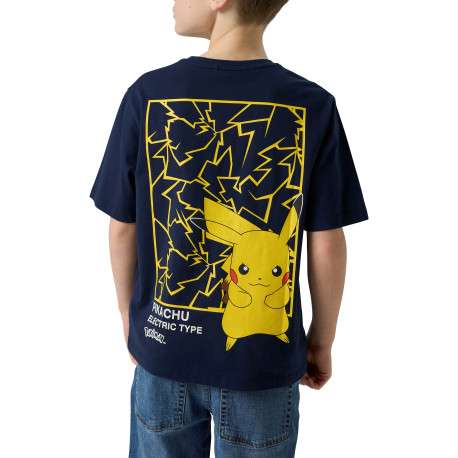 T-shirt en coton biologique marine à imprimé avec une coupe droite - Image 5