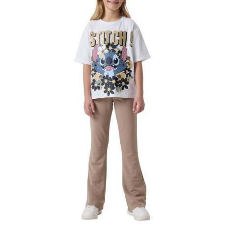 T-shirt en coton blanc à imprimé avec une coupe droite et un col rond - Image 5