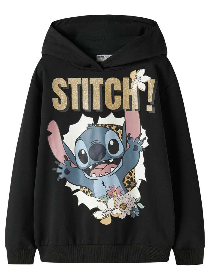 Sweat noir à imprimé avec...