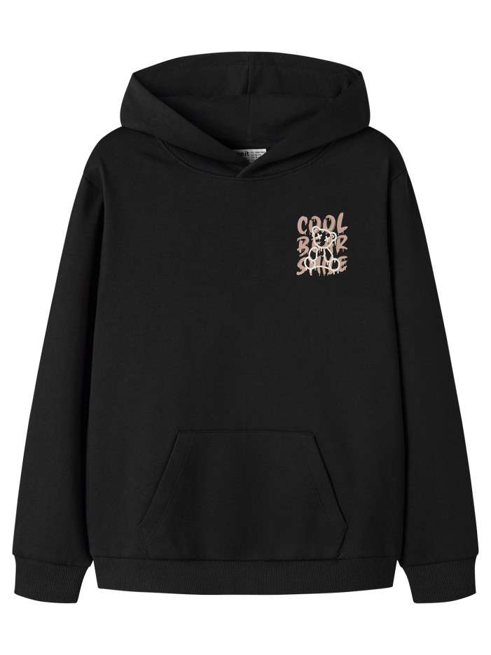 Sweat noir à imprimé avec...