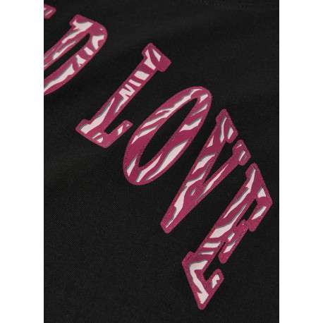 T-shirt en coton biologique noir à imprimé avec une coupe droite - Image 3
