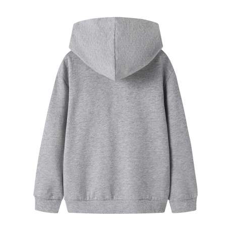 Sweat en coton gris à imprimé avec une coupe droite et une capuche - Image 2