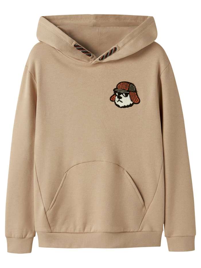 Sweat en coton beige à...