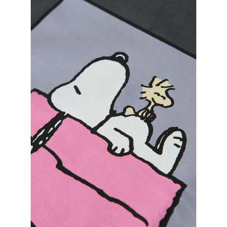 T-shirt en coton anthracite à imprimé avec une coupe droite et un col rond - Image 3