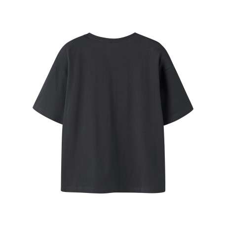 T-shirt en coton biologique anthracite à imprimé avec une coupe droite - Image 2