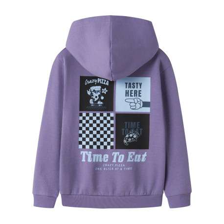 Sweat en coton biologique mélangé violet à imprimé avec une coupe droite - Image 2