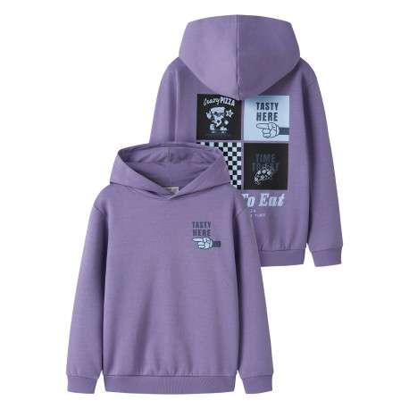Sweat en coton biologique mélangé violet à imprimé avec une coupe droite - Image 4