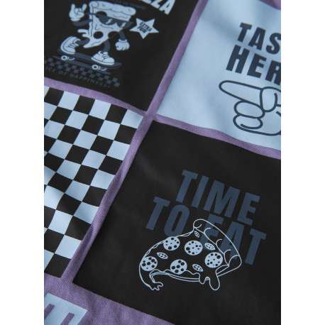 T-shirt en coton biologique violet à imprimé avec une coupe droite - Image 3