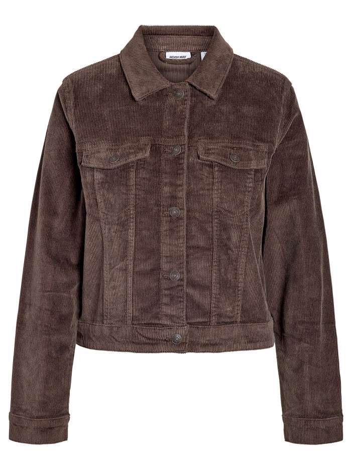Blouson en coton marron uni...