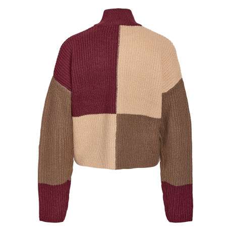 Gilet multicolore à grands carreaux muni d'une coupe droite et d'un col montant - Image 2