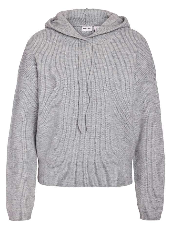 Pull gris clair uni à coupe...