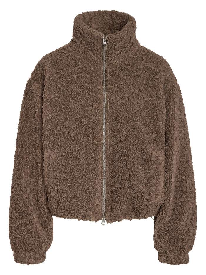 Blouson polaire marron uni...