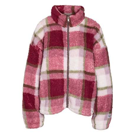 Veste multicolore à carreaux à coupe oversize dotée d'un col montant