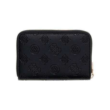 Portefeuille noir à motif monogramme avec une fermeture à zip - Image 2