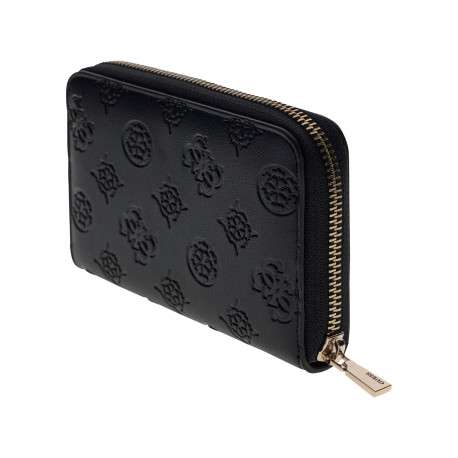 Portefeuille noir à motif monogramme avec une fermeture à zip - Image 3