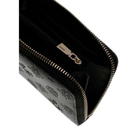 Portefeuille noir à motif monogramme avec une fermeture à zip - Image 4