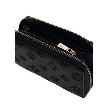 Portefeuille noir à motif monogramme avec une fermeture à zip - Image 5