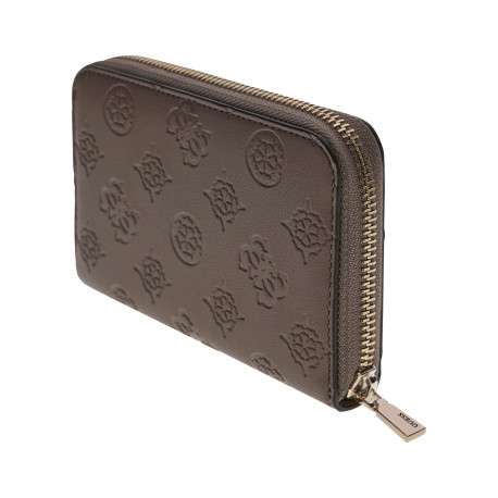Portefeuille taupe à motif monogramme avec une fermeture à zip - Image 3