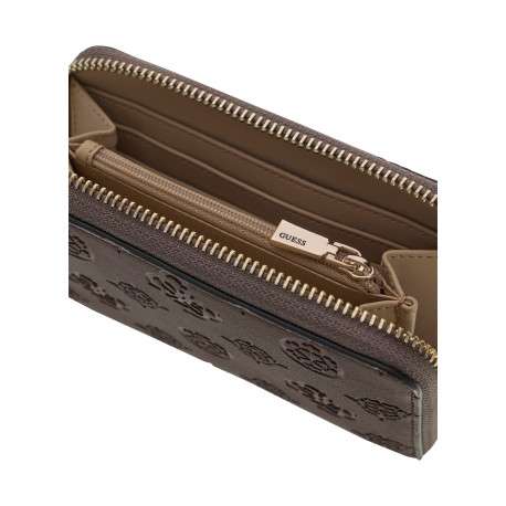 Portefeuille taupe à motif monogramme avec une fermeture à zip - Image 4