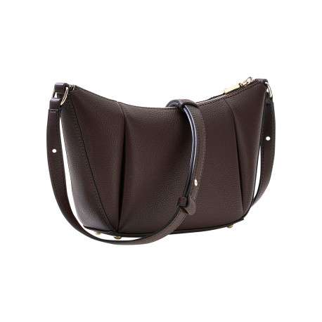 Sac marron uni à bandoulière réglable et muni d'une fermeture à zip - Image 2