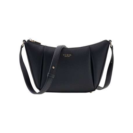 Sac noir uni à bandoulière réglable et muni d'une fermeture à zip