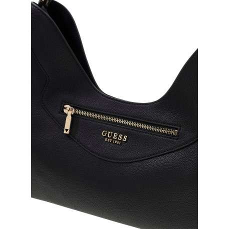 Sac à main porté épaule noir uni avec une fermeture à pression - Image 4