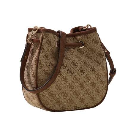 Mini sac beige à imprimé monogramme muni d'une fermeture à pression - Image 2