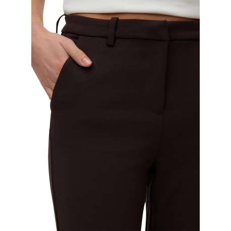 Pantalon chino chocolat uni avec une coupe droite muni d'un zip - Image 6