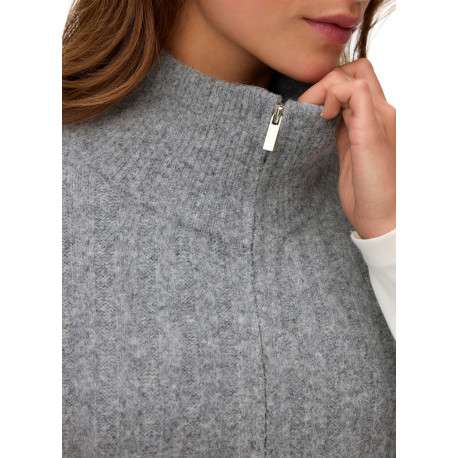 Gilet gris uni pourvu d'une coupe droite et de manches courtes - Image 5
