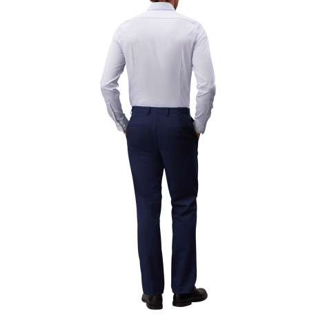 Chemise en coton bleu ciel à motifs avec une coupe slim et un col à revers - Image 4
