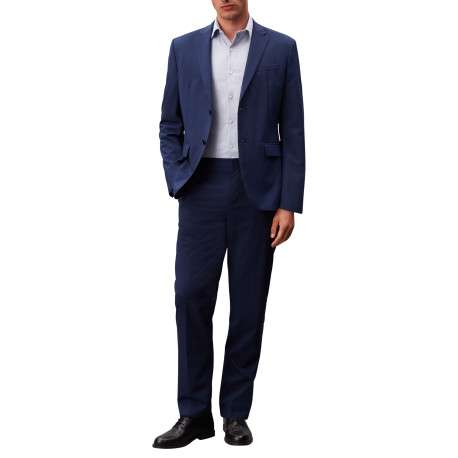 Chemise en coton bleu ciel à motifs avec une coupe slim et un col à revers - Image 6