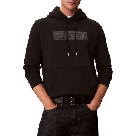 Sweat en coton noir à coupe droite avec une capuche et un logo brodé - Image 3