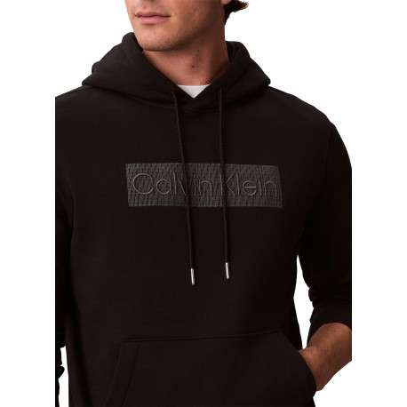 Sweat en coton noir à coupe droite avec une capuche et un logo brodé - Image 6