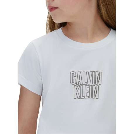 T-shirt en coton blanc uni pourvu d'une coupe droite avec un col rond - Image 6