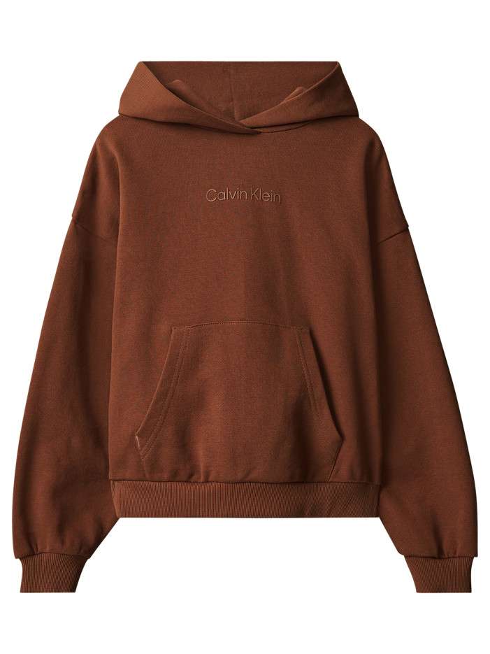 Sweat en coton marron à...