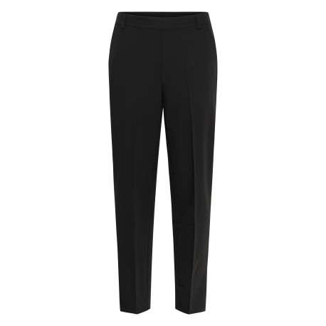 Pantalon chino noir uni avec une coupe droite et une taille élastiquée