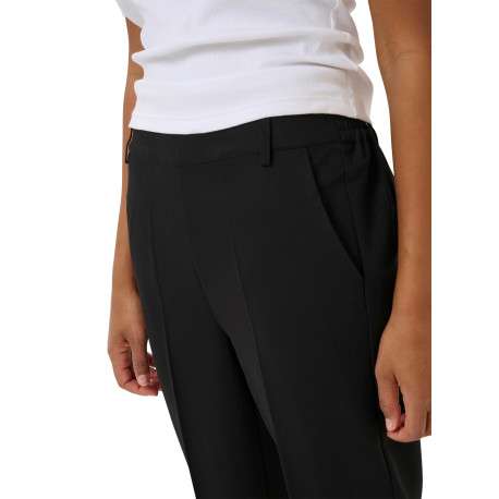 Pantalon chino noir uni avec une coupe droite et une taille élastiquée - Image 6