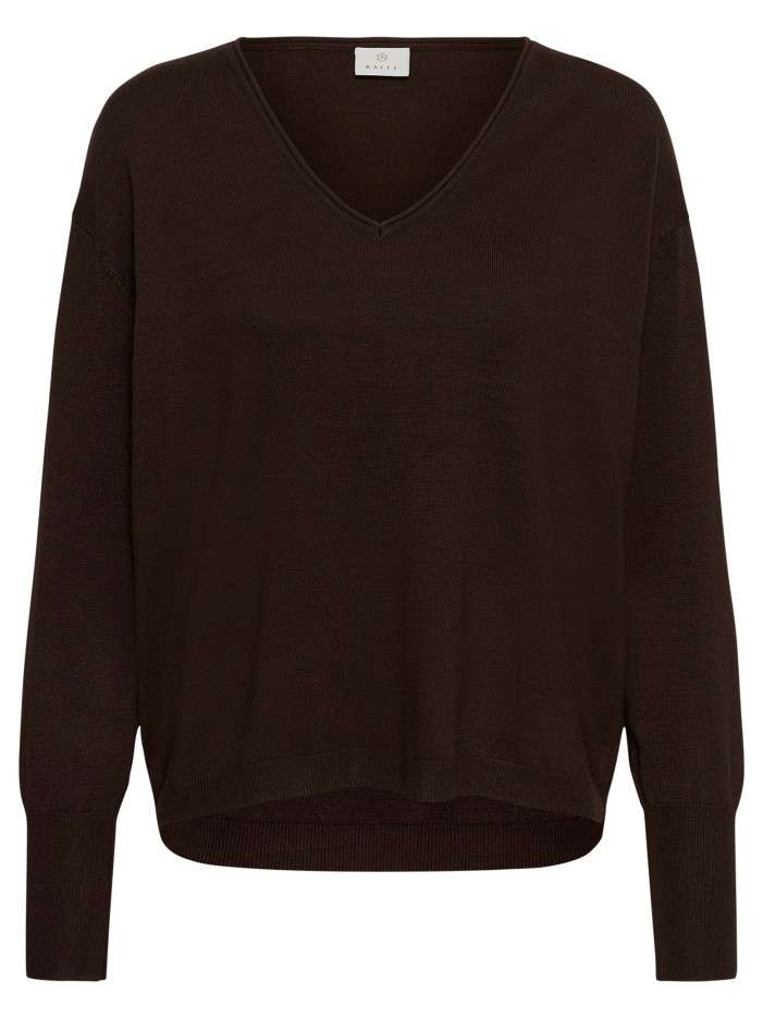 Pull chocolat uni avec une...