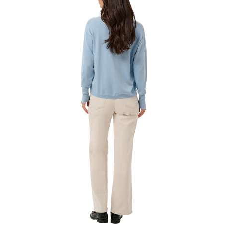 Pull bleu uni avec une coupe droite et des manches longues - Image 4