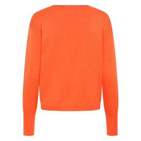 Pull orange uni avec une coupe droite et des manches longues - Image 2