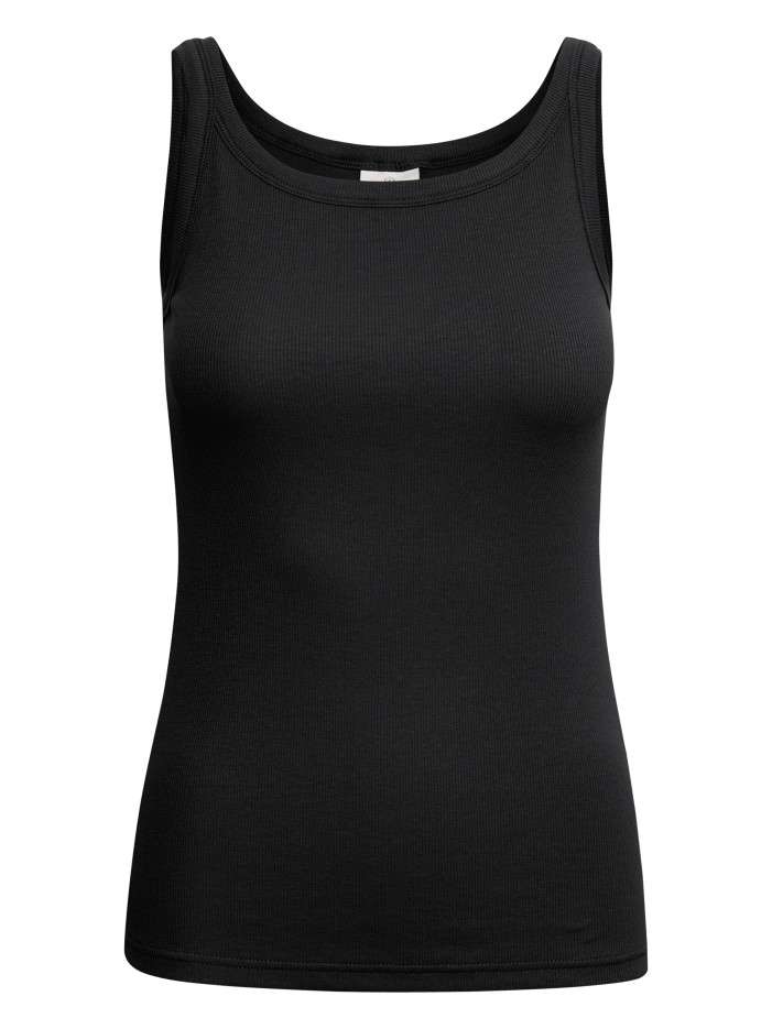 Top en coton noir uni avec...