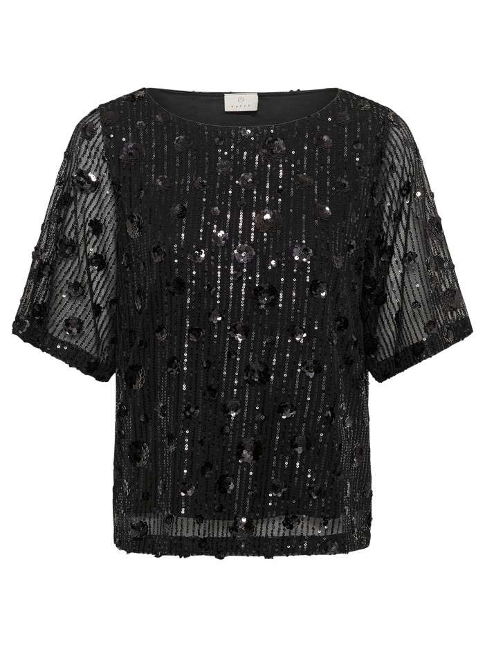 Blouse noire à motifs avec...