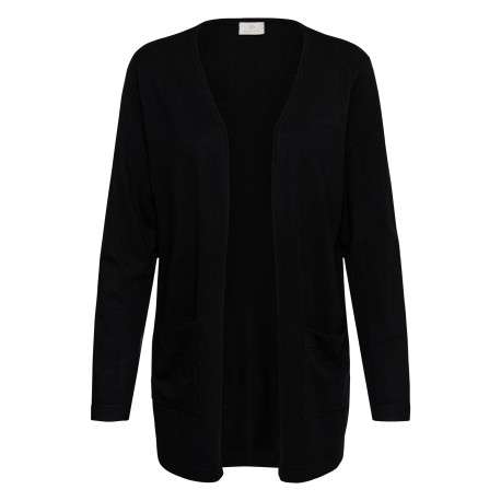 Gilet noir uni avec une coupe droite et des manches longues