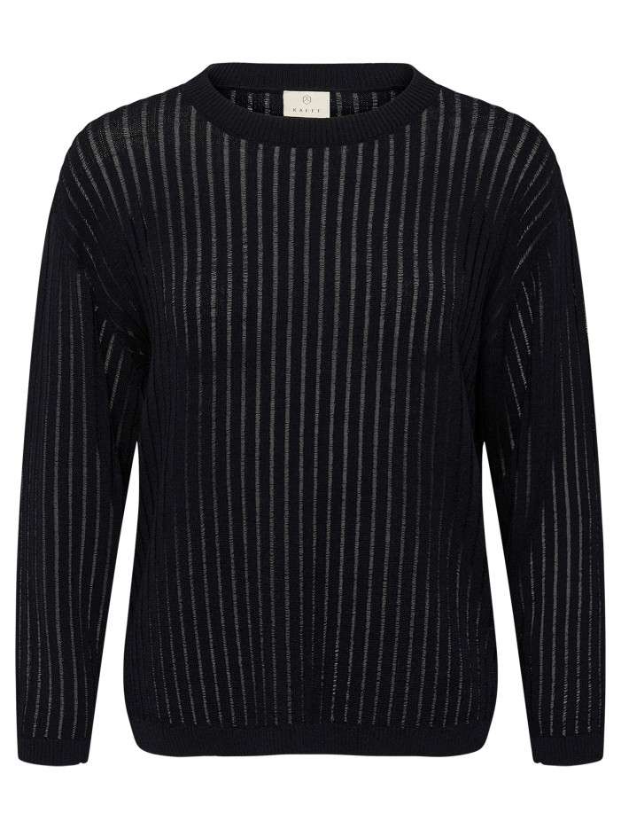 Pull noir à rayures avec...