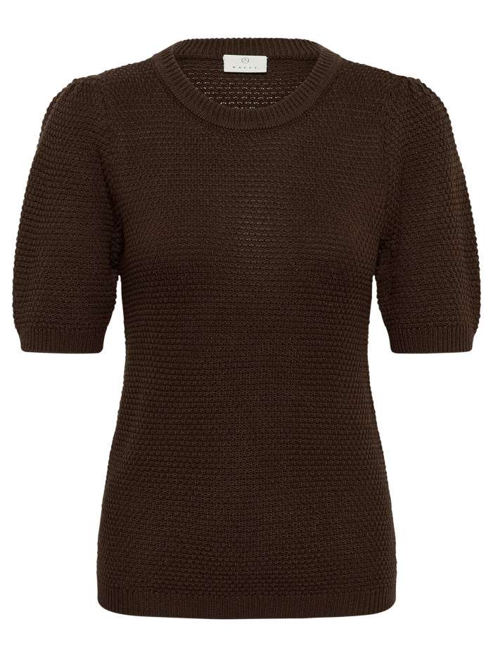 Pull chocolat uni avec une...