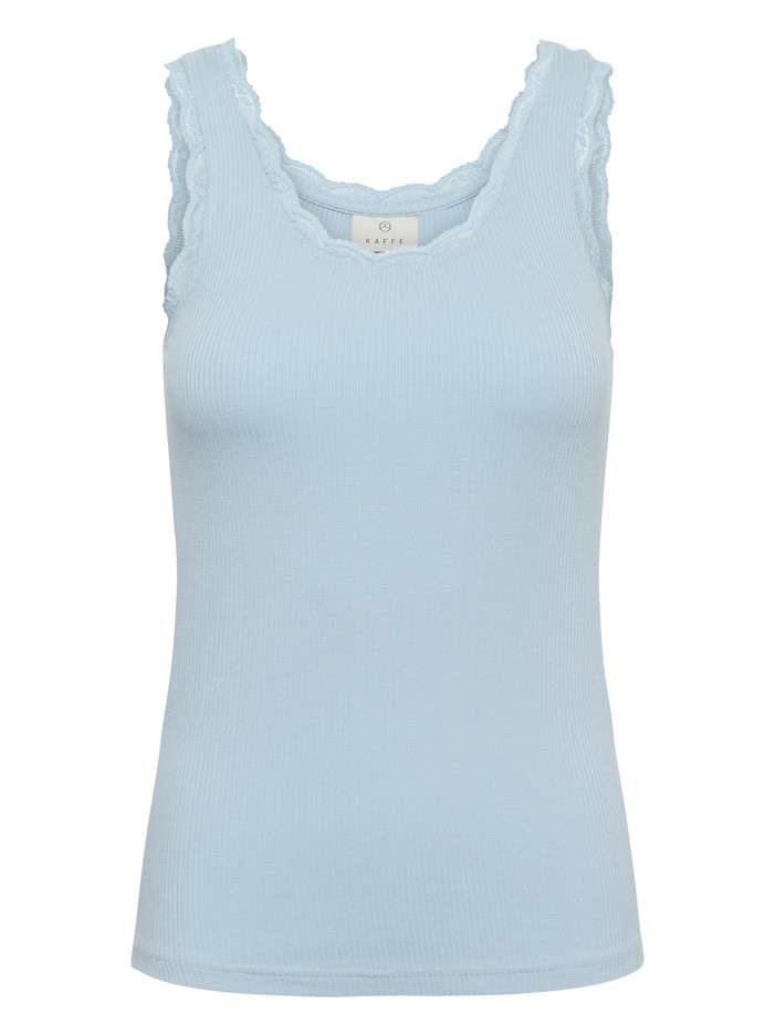 Top bleu uni avec une coupe...