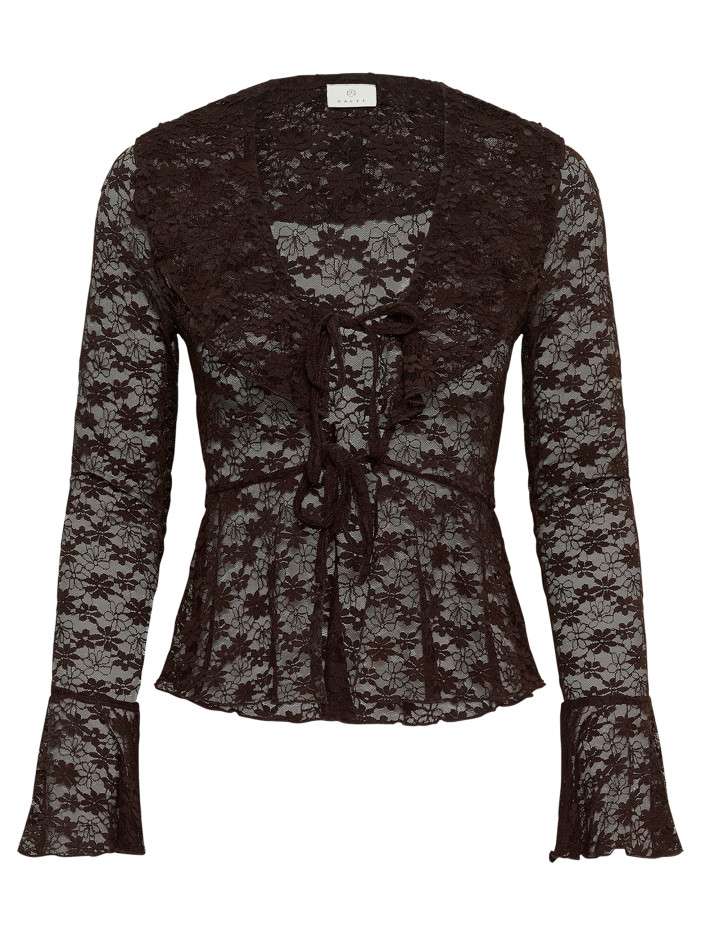 Blouse chocolat à motif...
