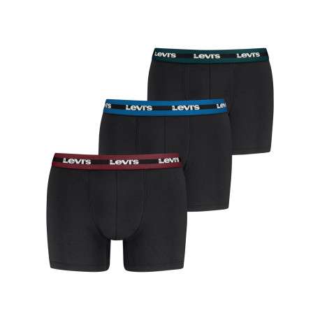 Lot de 3 boxers classiques en coton noirs unis à coupe slim et logo blanc